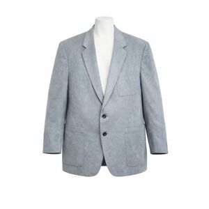 Vintage Riviera Blue Suede Men's Sport Coat Blazer Single Breasted Lined Sz 38R